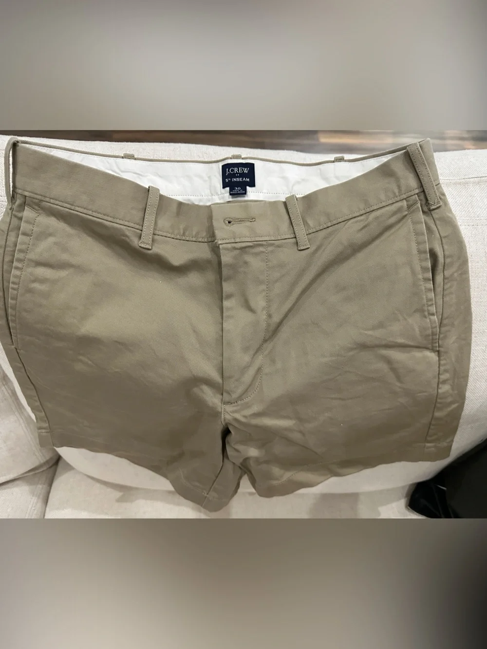 J. Crew Men’s Flat Front Chino Shorts in Khaki